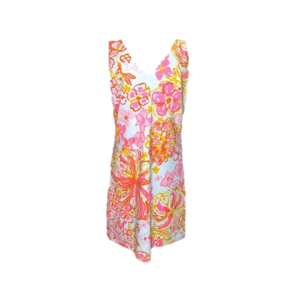 LILLY Pulitzer Mikayla Shift Dress - Pink, Orange, White Floral - Small